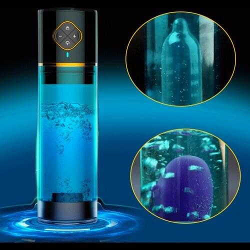 Rechargeable Water Bath Penis Enlargement Pump Electric Penis Pump Vacuum Masturbation Cup Automatic Penis Extender Toys For Men