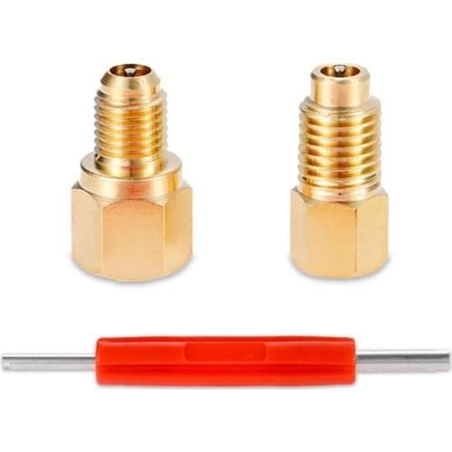 R12 R22 to R134A Adapter Kit, Adapter 1/4Inch Internal Thread x 1/2Inch Acme Internal Thread, with 1 Spool Remover
