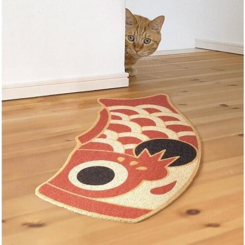Welcome Doormat Red Carp Entrance Hallway Rectangle Printed Non-Slip Floor Rugs Front Door Mat Outdoor Rugs Carp Mat Rug NJ72708