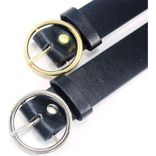 Fashion Accessories Punk Belt Round Metal Circle Belts Hot Designer Brand Punk O Ring Leather Belts For Women
