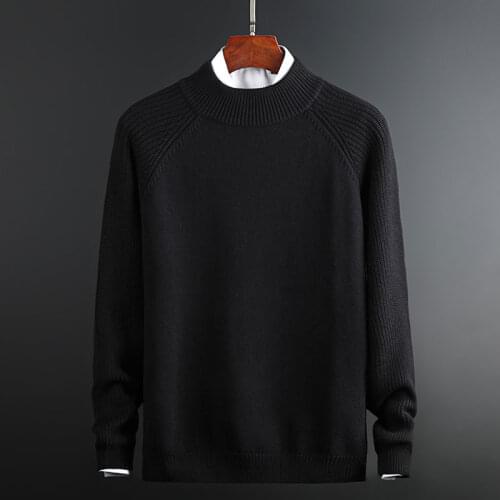 Mens Autumn Casual Sweaters 100% Cotton Knitted Solid Color Slim Sweaters Long Sleeve Round Collar Male Warm Pullovers 2020 New