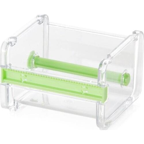 Desktop Roll Adhesive Tape Dispenser Cutter Storage Rack Holder Transparent Table Desk Organizer Home School Office P9YA