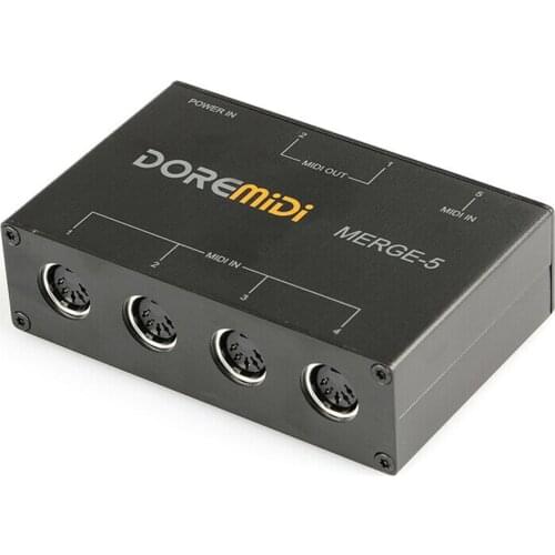 NEW DOREMiDi MERGE-5 Input MIDI Interface Box Power Converter Adapter Controller Guitar Parts & Accessories