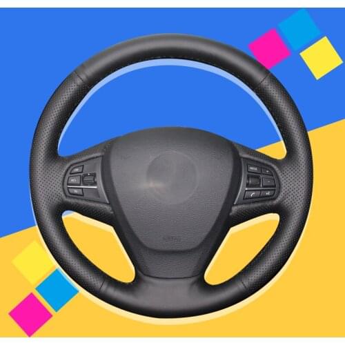 Auto Braid On The Steering Wheel Cover for BMW X3 F25 2010-2017 X5 F15 2013-2017 Interior Car Braiding Wheel Covers Car-styling