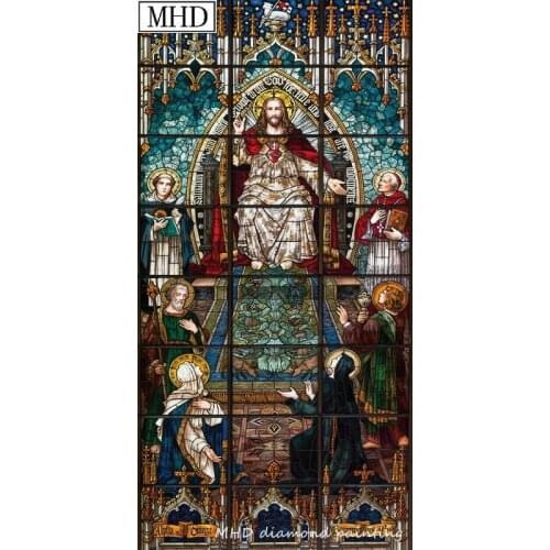 Needlework round full 5d diy diamond painting religious christ pattern mosaic Diamond Cross Stitch 3D Diamond Embroidered