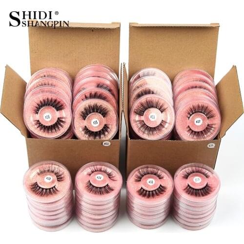 SHIDISHANGPIN Wholesale Bulk 4/40/50/100Pcs Soft Thick Mink Eyelashes Natural False Eyelashes Long Set Makeup Wholesale lashes