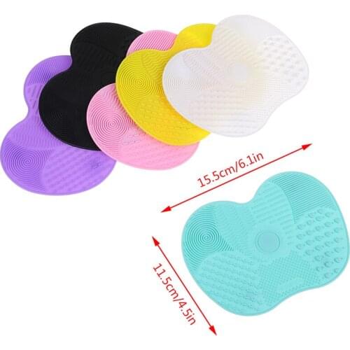 Silicone Makeup Brush Cleaner Pad Make Up Washing Brush Gel Cleaning Mat Hand Tool Foundation Makeup Brush Scrubber Board