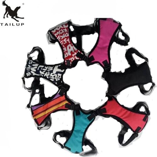 TAILUP 2018 Hot Sale S/M/L/XL Auto Breakaway Small Dog Chihuahua Body Harness With Quick Release Leashes