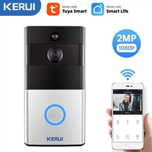 KERUI 1080P Tuya Smart WiFi Doorbell 2MP Camera Outdoor Wireless Video Intercom Smart Life Home Security Door Bell Chime