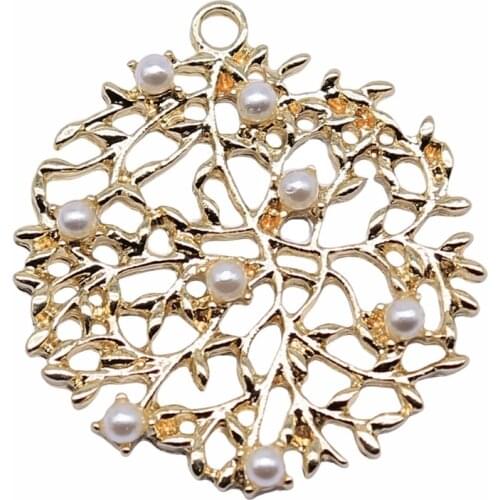 WYSIWYG 10pcs 25x23mm KC Gold Color Flowers Charms Pendant For Jewelry Making Earring Making Accessories