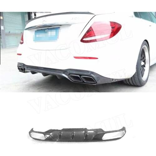 Carbon Fiber Rear Lip Diffuser Bumper Spoiler for Mercedes Benz E Class W213 E250 E350 E400 E43 E63 AMG Accessories