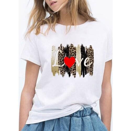 Female T-shirt Letter Love T shirt Harajuku Graphic t shirt Top Tees Fashion Casual T-shirts Summer Short Sleeve t-shirt women