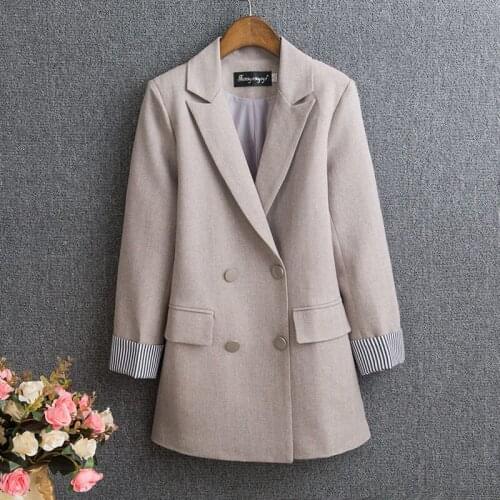 Blazers And Jackets Women 2020 Spring and Autumn New Korean Double-breasted Blezer Feminino British Style Suit Jacket Casual Co