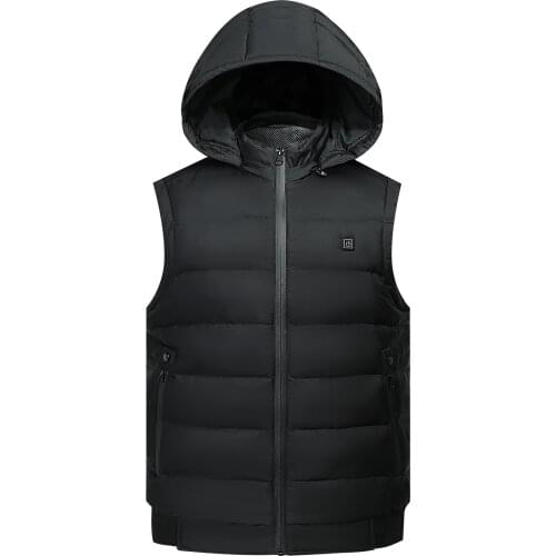 Electric Heated Jacket Down Feather USB Rechargeable Heated Vest Washable Heated Body Warmer Vest