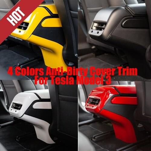4 Colors ABS Rear Air Vent Outlet Anti-Dirty Cover Trim For Tesla Model 3 17-21