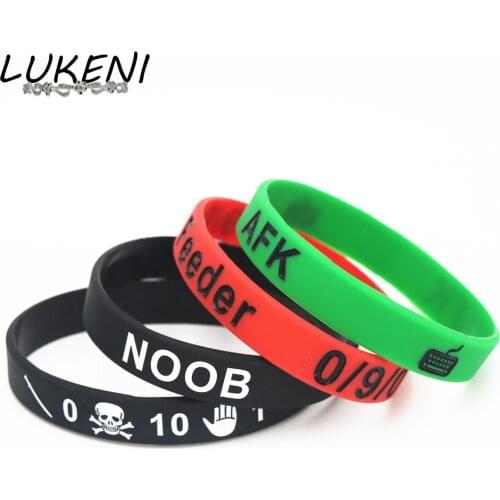 1PC Hot sale 3 styles Noob inside and Feeder AFK soft rubber wristband printed silicone bands bracelets Wristband Gifts SH175