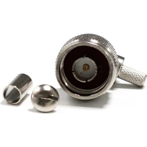 1pc N Male Plug RF Coax Connector Crimp Cable RG58,RG142,RG400,LMR195 Right Angle Nickelplated NEW wholesale