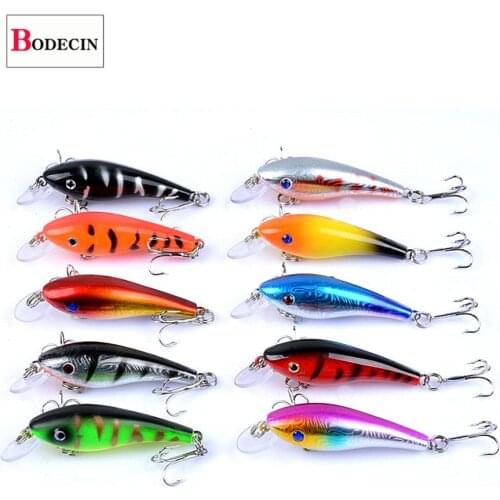 10pcs Jerkbait Minnow Hard Artificial Fake Bait For Fishing Lure Wobbler Crankbait 3d Eyes Fish Topwater Set Floating Swimbait
