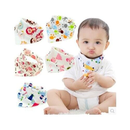 10pcs/lot Baby Triangle Towel Cotton Double Button New Pure Reuse Neonatal Baby Novelty Baby Bibs 40*27*27cm