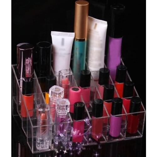 24 Lattices Trapezoid Lipstick Mascara Eyebrow Lipstick Cosmetic Display Stand