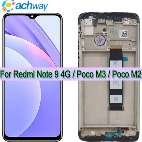 6.53" Original For Xiaomi Poco M3 LCD Poco M2 Display Touch Screen Digitizer Assambly with Frame For Redmi 9T LCD Note 9 4G LCD