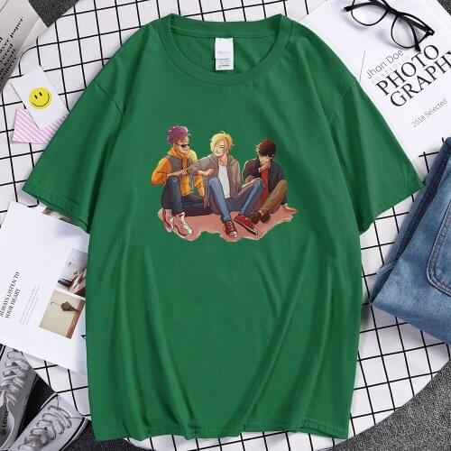 Anime Banana Fish Trio Art Prints Male T Shirt Fashion Comfortable Top Oversized Brand Mans Tshirts Breathable Summer T Shirts