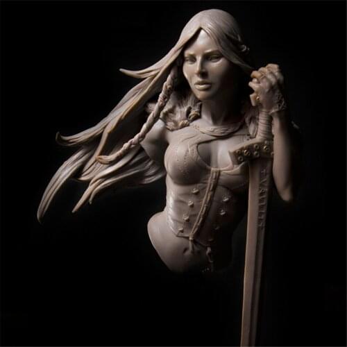 Wandering Female Swordsman VALLIT Resin Bust Kit 1/10 Scale Assembly Model Figure Resin Kit Bust Colorless Self-Assembled Toy