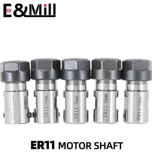 C16 ER11 DIY Motor Shaft Tool Holder ER Post Spindle 3.175mm 4~10mm For ER Tool Holder Collet Chuck Nut Wrench Engraving Machine
