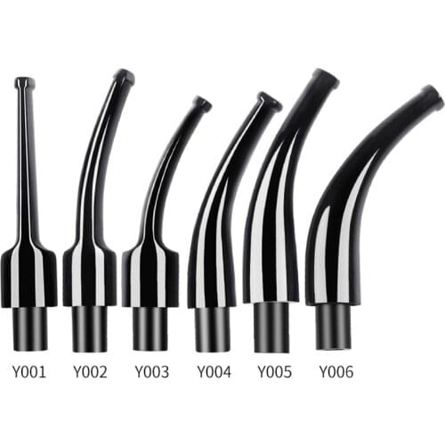 1pcs Black Acrylic Mouthpieces Pipe Stems Tobacco Pipe Stem for Smoking Tool Accessories Bent Taper 9mm Filter DIY Holder