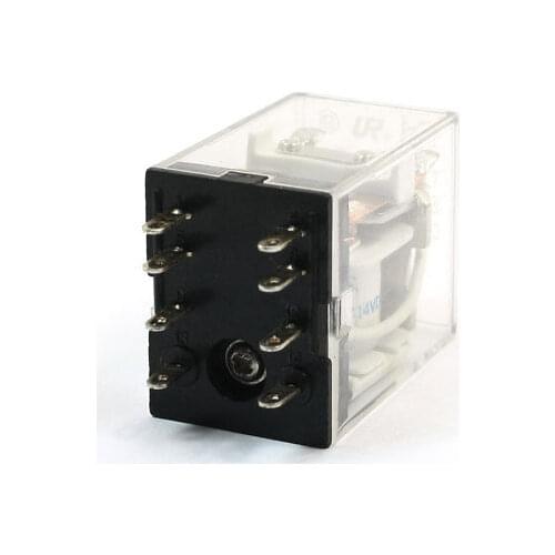 DC 24V Coil Volt 7A Plastic Shell 14 Pin 4PDT Electromagnetic Relay