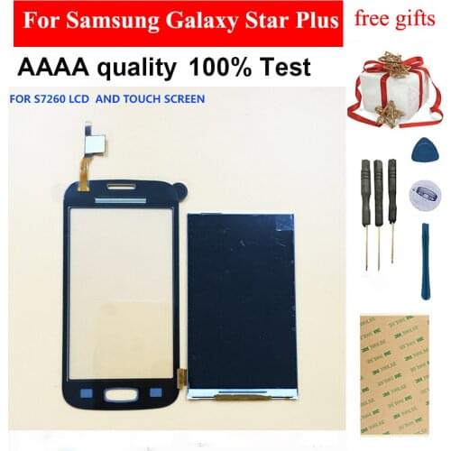 For Samsung Galaxy Star Plus GT S7260 S7262 Duos Black / White Touch Screen Digitizer Panel Glass + LCD Display Monitor