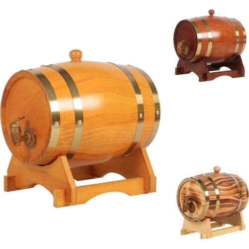 Oak Barrel, 1.5 L / 3 L Oak Storage Barrel Built-in Foil Liner to Store Your Own Whiskey, Beer, Wine, Bourbon, Brandy