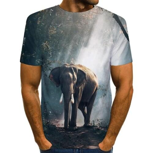 UNEY Elephant T Shirt Tees 3D Paint US Size Shirt Tshirt Men/Woman Animal Short Sleeve Round neck Tops La Tees