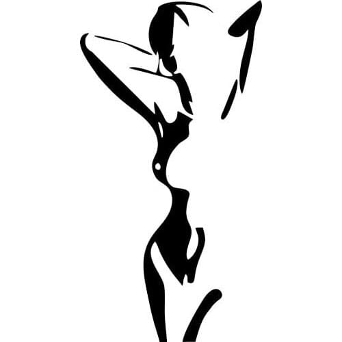 Beautiful Art Nude Girl Car Stickers Fantasy Popular Stickers Pvc Decals Suitable for All Kinds of Cars Black/white, 12cm*7cm