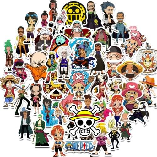 10/30/50pcs/pack ONE PIECE Japanese anime Lable Stickers For Furniture Wall Desk DIY Chair Toy Car Trunk Decal Guitar Motorcycle