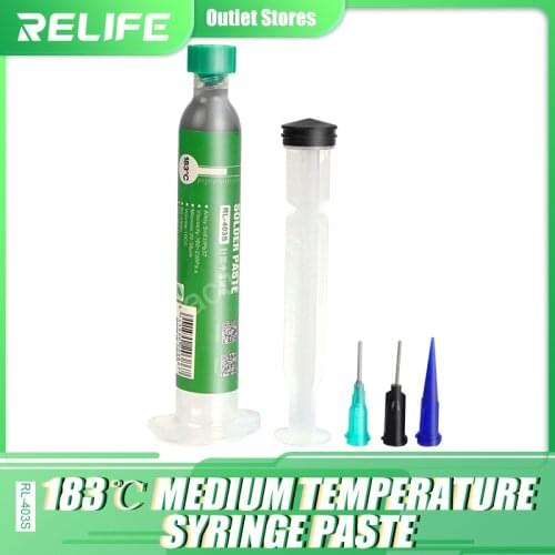 RELIFE lead medium temperature solder paste RL-403S For PCB soldering repair patch tin mud syringe tin paste 183 degrees