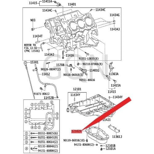 Oil pan sub-assembly 2010-Toy ota FJC RUI SER HIL UXS URF TAC OMA LAN DCR UIS ERP RA DO engine oil pan oil pan sub-assembly