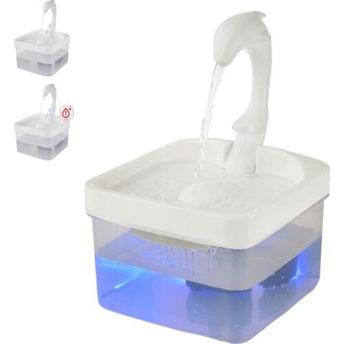 Pet Water Fountain Swan Neck Shaped Cat Water Dispenser USB Charging Automatic Drinking Fountain 2L With LED Light For Cat Dog#1