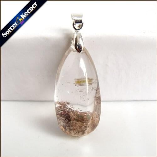 Direct Selling Natural Drop Bijoux Green Phantom Garden Quartz Crystal Pendants Stone Beads Diy Jewelry For Women PS213