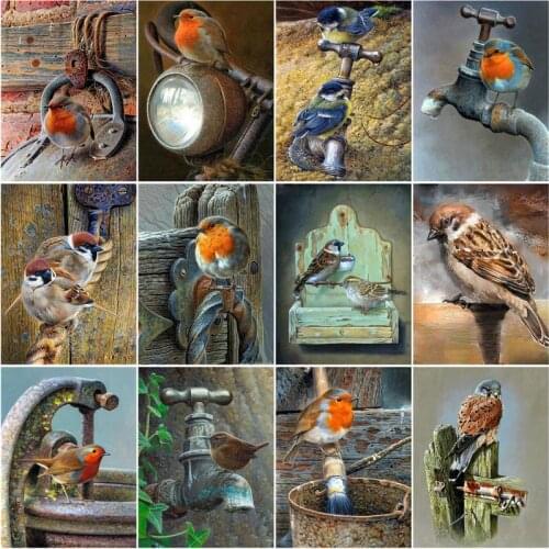 RUOPOTY 60x75cm Frame Painting By Number For Adults Parrot Animals Acrylic Paint On Canvas Coloring By Numbers For Home Decors