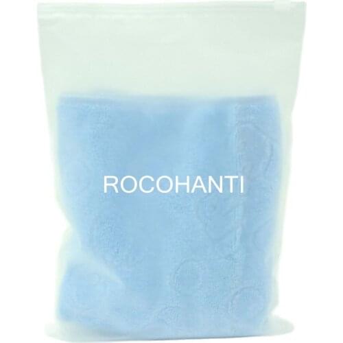 50x self adhesive seal recyclable PE zipper plastic gift bag for apparel one side clear one side frosted custom logo print