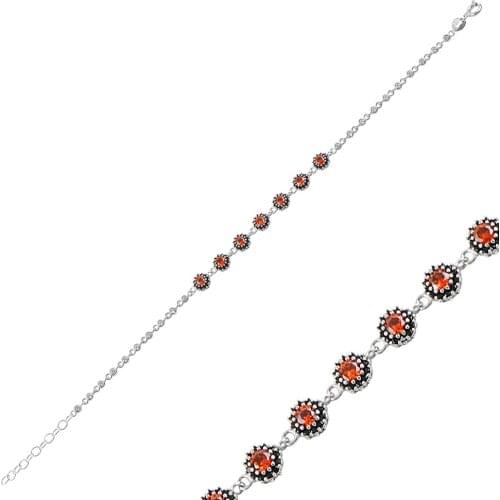 Silver Orange Bracelet