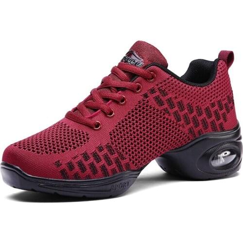 Summer hollow dancing shoes women breathable sports square dancing shoes mesh soft sole sailor dancing shoes with heels