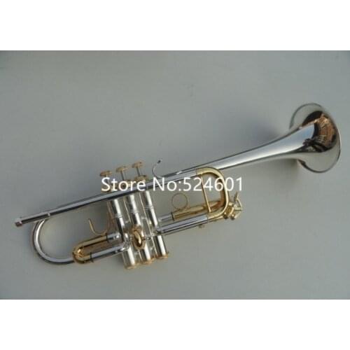 Professional Trumpet C Tone C180SML-239 Silver Brass Key Top Musical instrument with case Mouthpiece Free Shipping