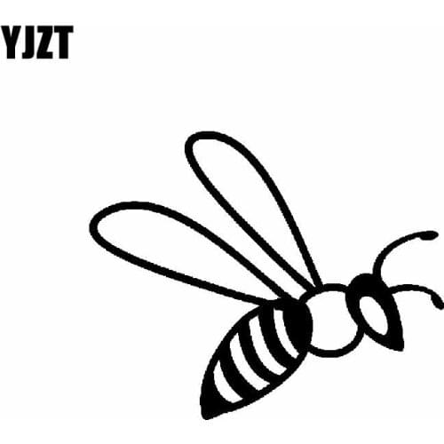 YJZT 13.8CM*11.2CM Dazzling Simple Delicate Honey Bee Lovely Vinyl Decal Cute Car Sticker Black/Silver C19-1510