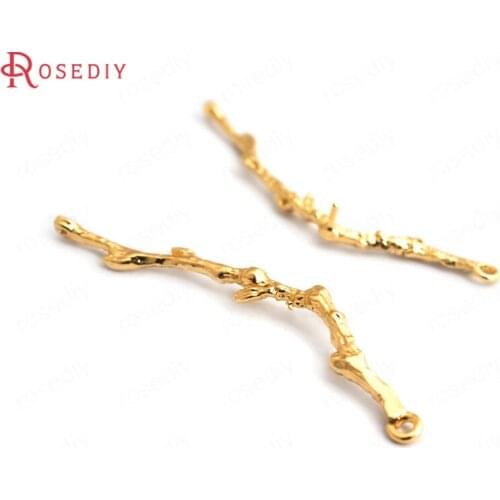 F108)10 pieces 35x7mm 24K Gold Color Brass Tree Branch Charms Pendants High Quality Diy Accessories Jewelry Findings