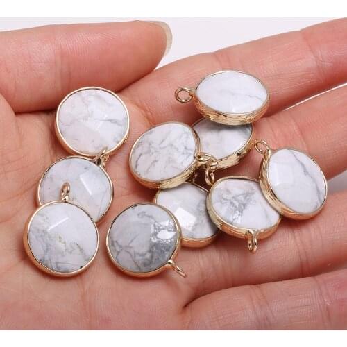 2Pcs Necklace Pendant Section Round White Pendant For Jewelry Making Necklace Handiwork Sewing Craft Accessory