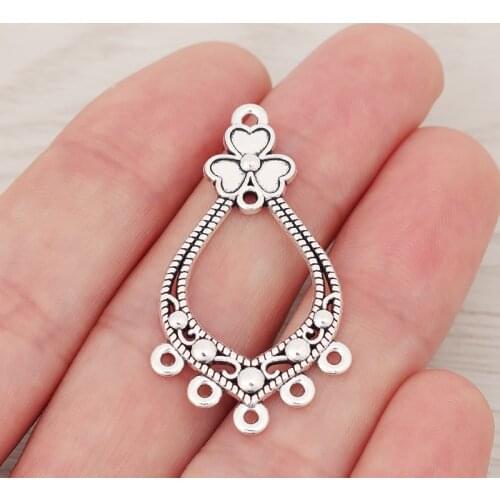 20 x Boho Water Drop Chandelier Multi Strand Connectors Charms Pendants For Earring Jewelry Making Finding 41x22mm