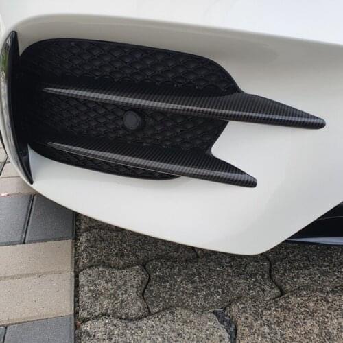 4pcs Carbon Fiber Style Car Front Fog Light Lamp Grille Grill Slats Cover Trim For Mercedes Benz W213 E Class 2016 2017 2018