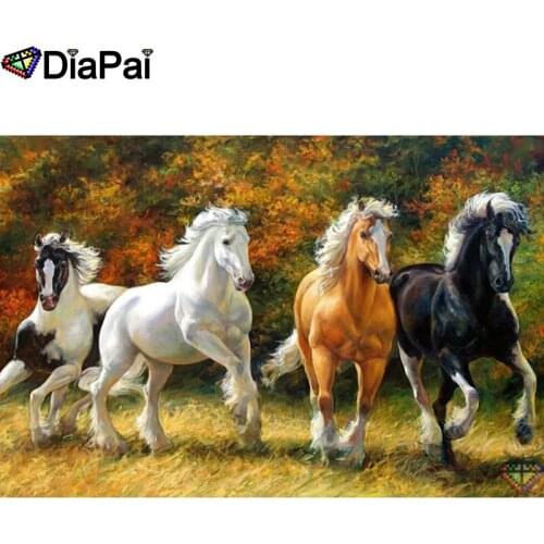 DIAPAI 5D DIY Diamond Painting 100% Full Square/Round Drill "Animal horse" Diamond Embroidery Cross Stitch 3D Decor A22316
